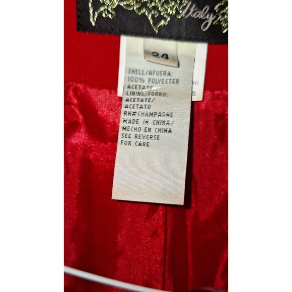 A Champagne Women's Two Piece Dress Red Vintage Embellished Grandma Core 24W - Picture 5 of 11